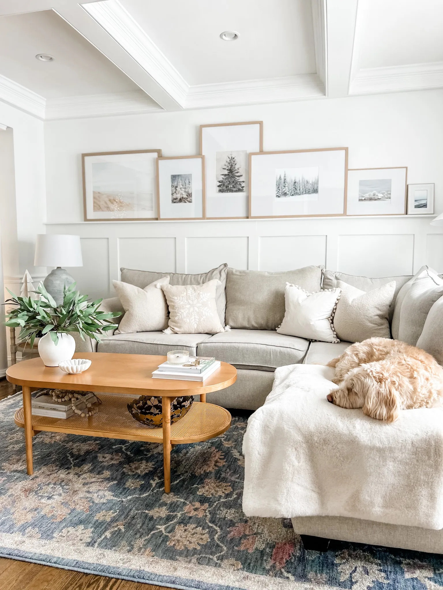 Love our oval coffee table from Amazon!

The perfect shape and size for our smaller living room.

DIY board and batten picture ledge details can be found on www.heatherkrout.com

Light wood oval coffee table with Rattan shelf, Rattan coffee table, Nathan James Coffee Table, gallery wood frame, poster frame, oversized frame, wall art, art prints, artificial eucalyptus stems, faux branch stems, artificial branch, greenery, marble ruffle bowl, coffee table books, living room decor, living room rug, Home Decorator’s collection rug, Home Depot rug, Loloi rug.

#amazon #target

#LTKhome #LTKstyletip #LTKMostLoved