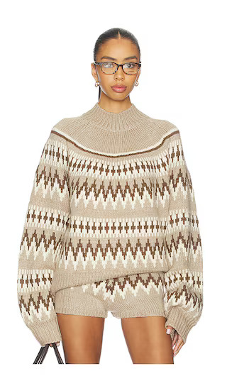 Tirza Sweater in Driftwood Fairisle | Revolve Clothing (Global)