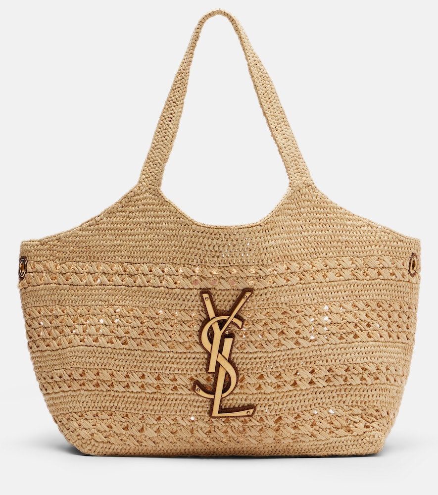 Saint Laurent Icare Medium crochet raffia tote bag | Mytheresa (UK)