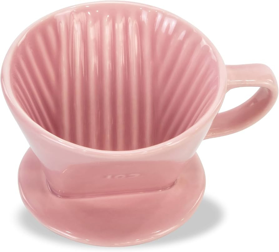 Pour Over Ceramic - Coffee Dripper Ceramic Coffee Maker with 3 Holes Flat Bottom, Porcelain Slow ... | Amazon (US)