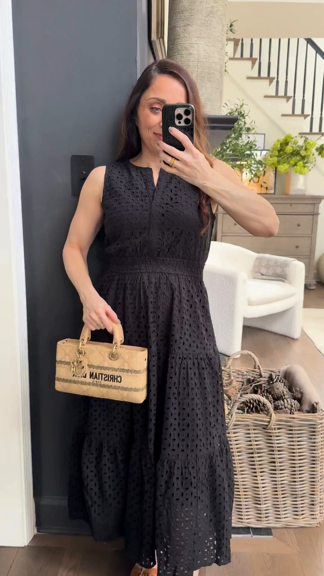 OMG this black eyelet maxi dress is everything. The flowy A line shape, flattering smocked waist, and delicate eyelet details make it feel so romantic and elevated. I am obsessed with how effortlessly chic it looks while still being comfortable. EEK this is the perfect spring wedding guest or summer night out dress! I LOVE!  

 #LTKSpringSale #LTKgrwm #LTKootd