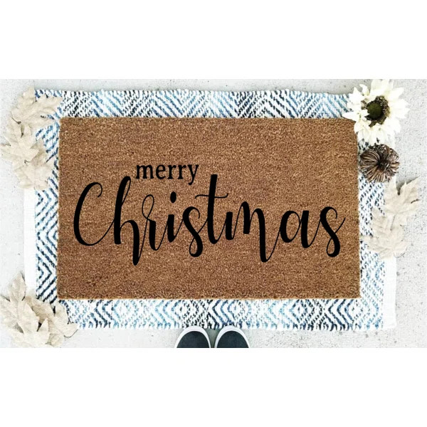 Tiemann Merry Christmas Coir 30 in. x 18 in. Non-Slip Indoor Door Mat | Wayfair North America