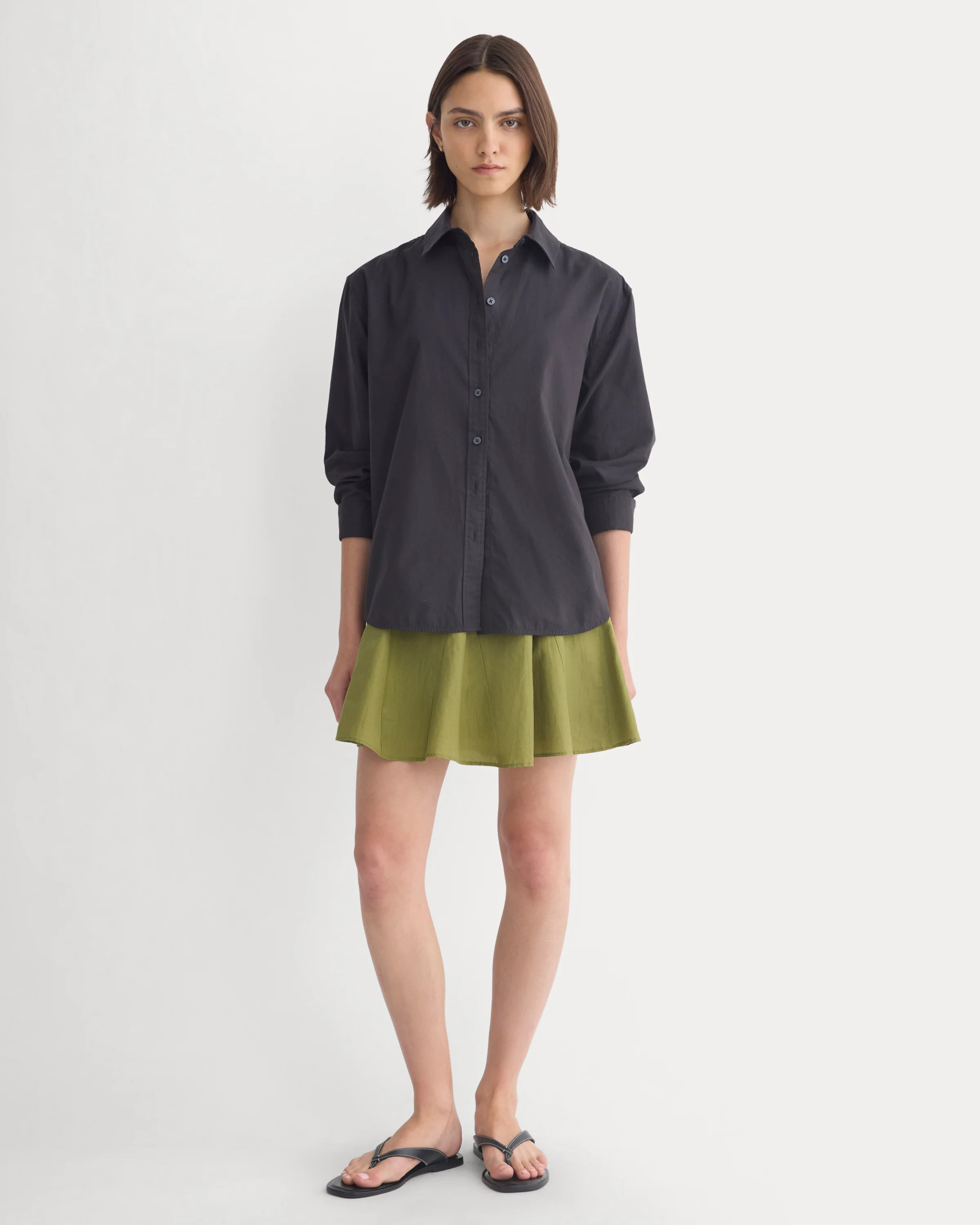 Godet Mini Skirt in Cotton Silk | Mayfly | Everlane