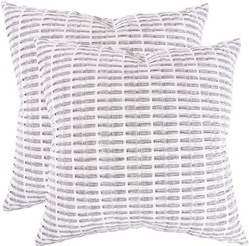 KAF Home Pleated Please Pillow Cover 20 x 20-inch 100-Percent Cotton | Set of 2 Pillow Covers (Gray, | Amazon (US)