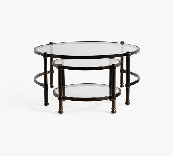 Everson Round Glass Nesting Coffee Tables | Pottery Barn (US)