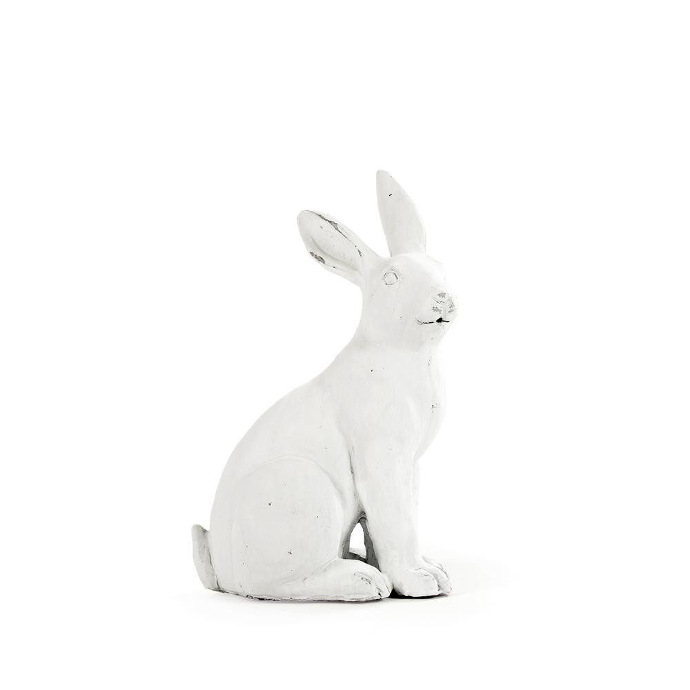 Zentique Polyresin Off-white Right Faced Accent Decor Rabbit, Beige | The Home Depot