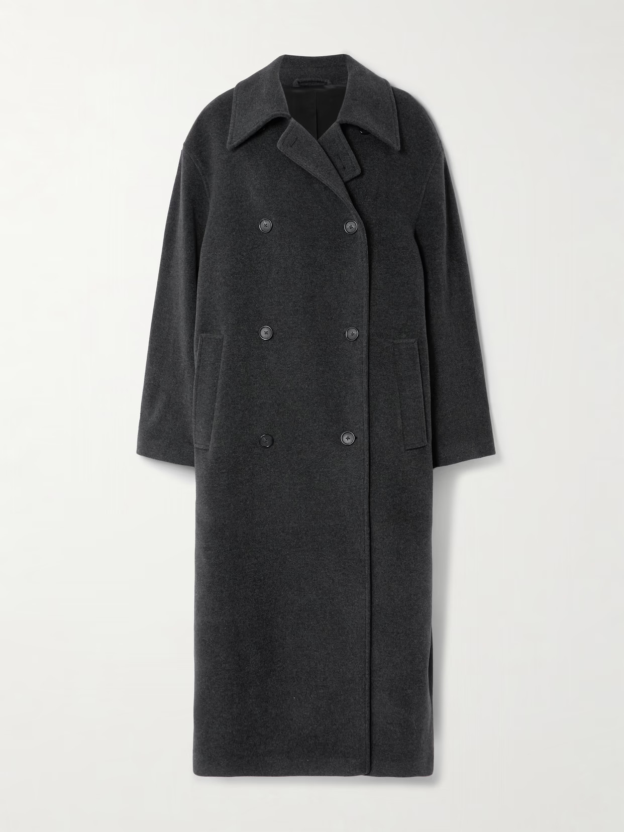 TOTEME - Shield Oversized Double-breasted Wool-blend Coat - Charcoal | NET-A-PORTER (UK & EU)