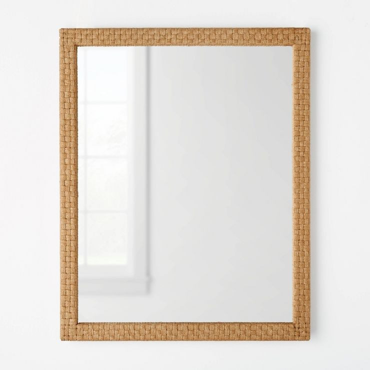 24" x 30" Woven Check Wall Mirror Natural - Threshold™ designed with Studio McGee | Target