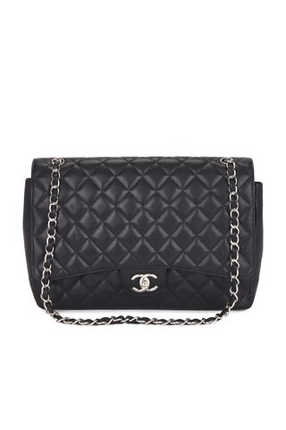 Chanel Caviar Maxi Classic Double Flap Bag in Black | FWRD 