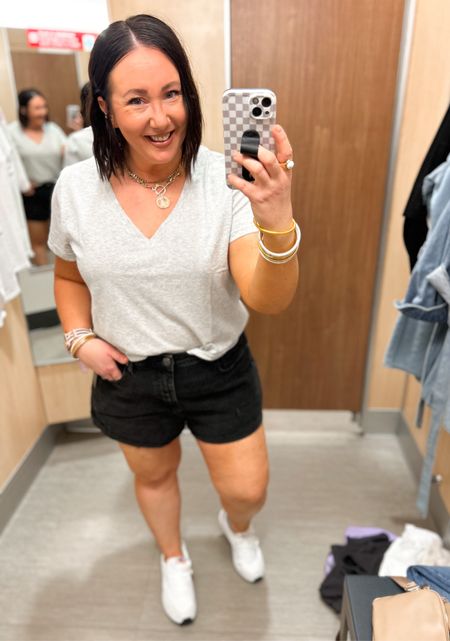 30% off tees and denim at Target through the end of the day 3/16!  Love these new shrunken v neck tees. Wearing an xxl in mine for extra room. Size 17 in the denim shorts!  Love these too!  

#LTKfindsunder50 #LTKsalealert