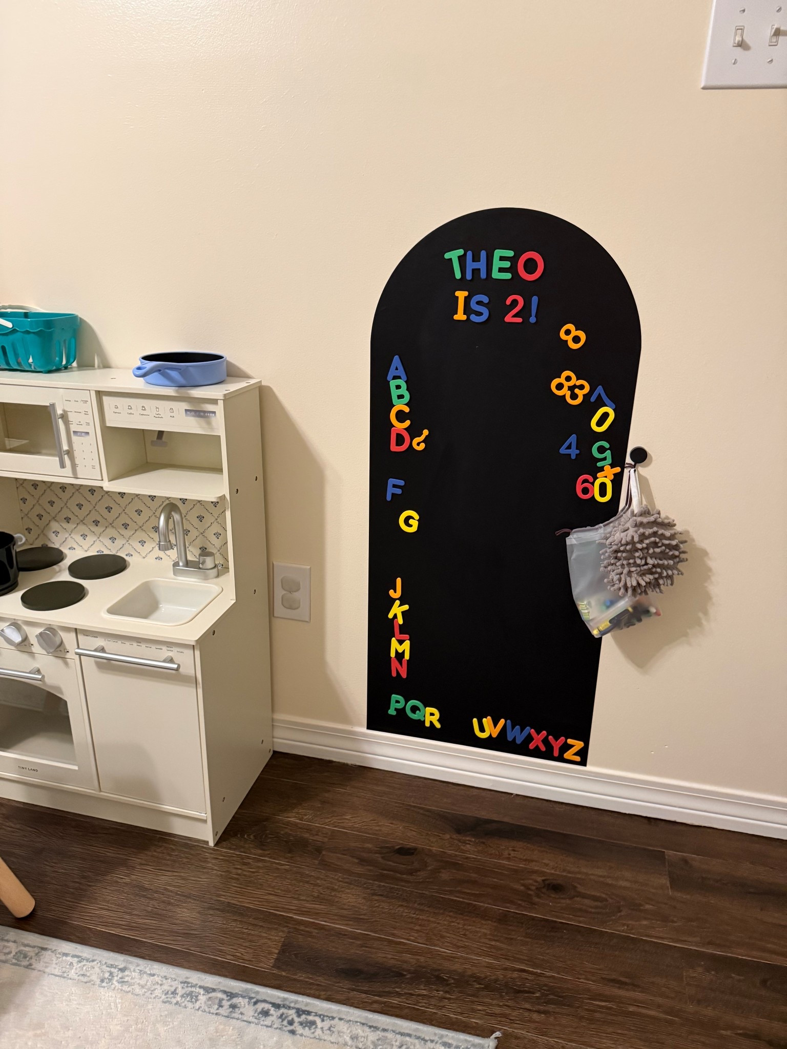 magnetic chalkboard wall decal from amazon! comes with letter and number magnets! 

#LTKFindsUnder50 #LTKKids #LTKmomlife