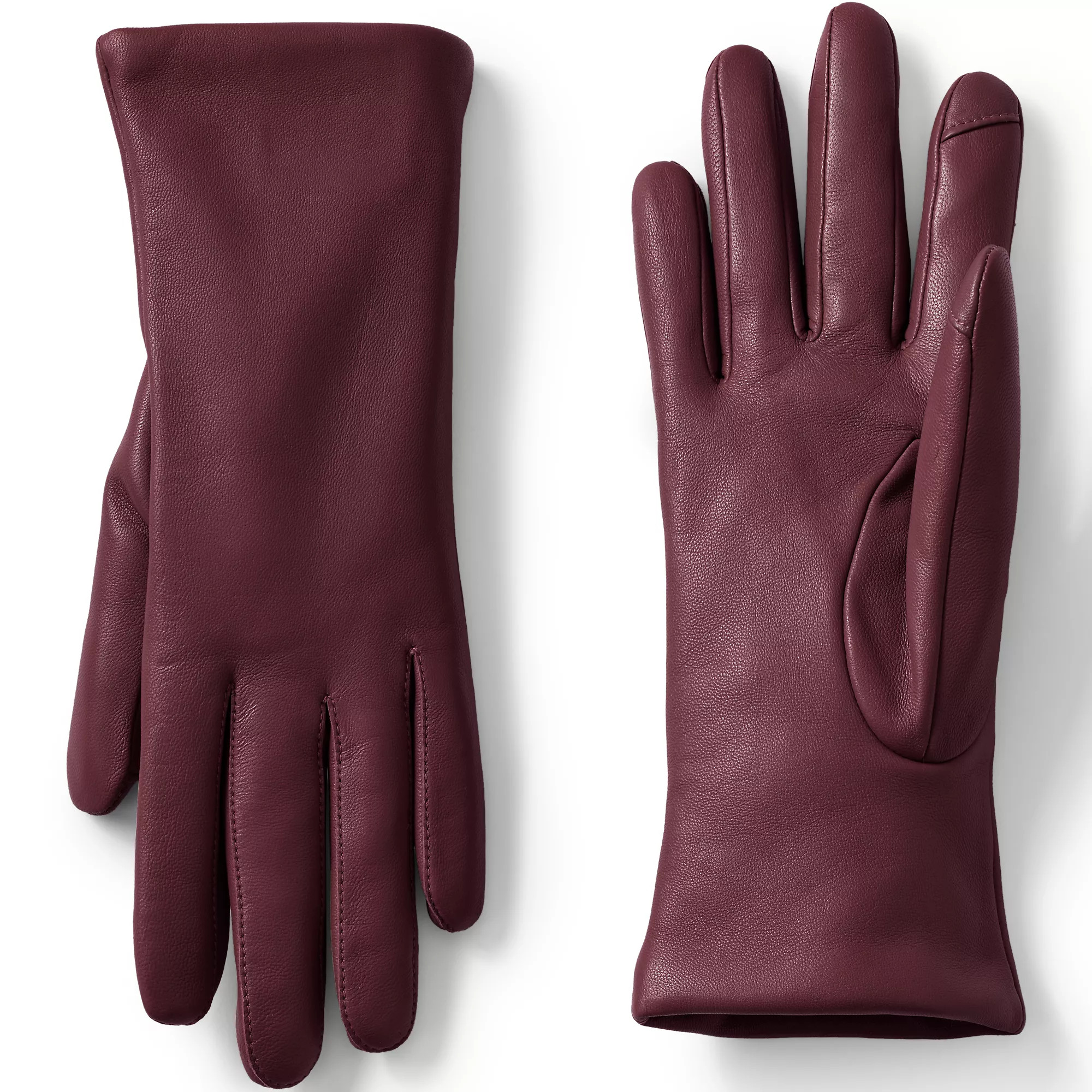 Women's EZ Touch Screen Cashmere Lined Leather Gloves | Lands' End (US)