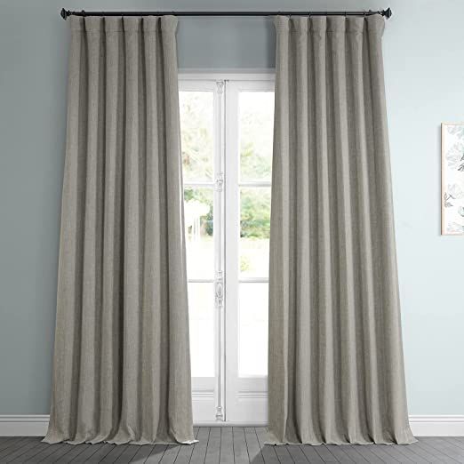 HPD Half Price Drapes BOCH-LN185-P Faux Linen Room Darkening Curtain (1 Panel), 50 X 96, Birch | Amazon (US)