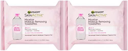 Makeup Remover Micellar Cleansing Wipes, Gentle for all Skin Types by Garnier SkinActive, 25 Coun... | Amazon (US)