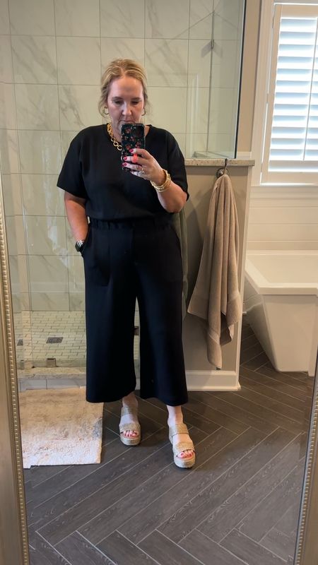 Off to the lady Dr. 🤢 gotta be comfy and confident. Love this air essentials jumpsuit. There is nothing else like this fabric. I’m wearing an XL petite and I’m 5’3”. 10% off code NANETTEXSPANX 

Wearing the Capri blue color in Julie Vos. Check out Bahamian blue if you want to catch a few sale items! 

Spanx travel outfit comfy outfit 

#LTKTravel #LTKMidsize #LTKOver40