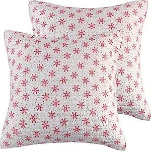 Levtex Home Merry & Bright Collecion - Let It Snow - Euro Sham (26x26in.) Set of Two - Snowflakes... | Amazon (US)