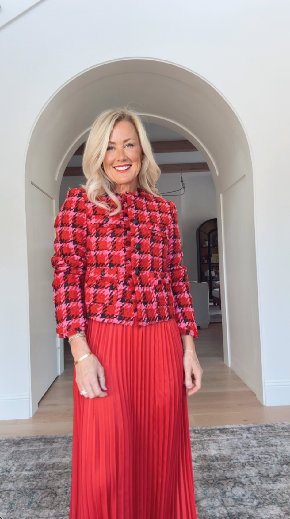 The most adorable dress that peas well with this striking jacket. Obsessed with this look. Dress: XS Jacket: XS

#LTKHoliday #LTKSeasonal #LTKOver40