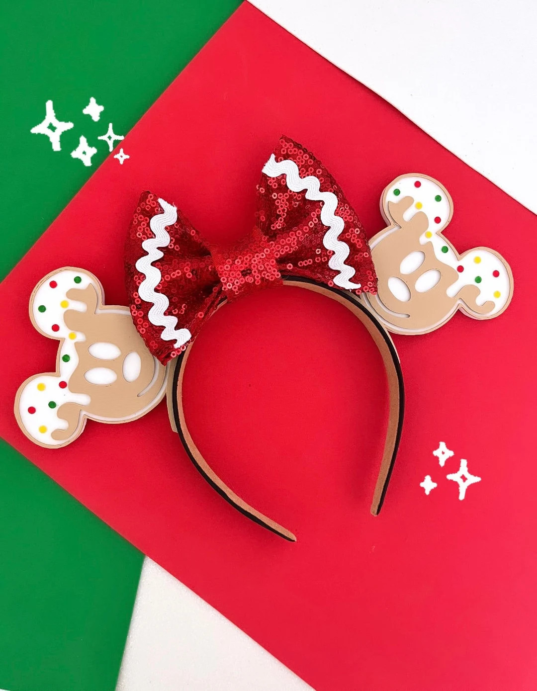 Gingerbread Mickey Christmas Ears 3D - Etsy | Etsy (US)