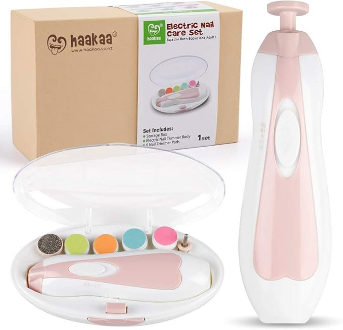 haakaa Baby Nail Trimmer Electric Safe Baby Nail Clippers Baby Nail File Kit Manicure Set, Trim P... | Amazon (US)
