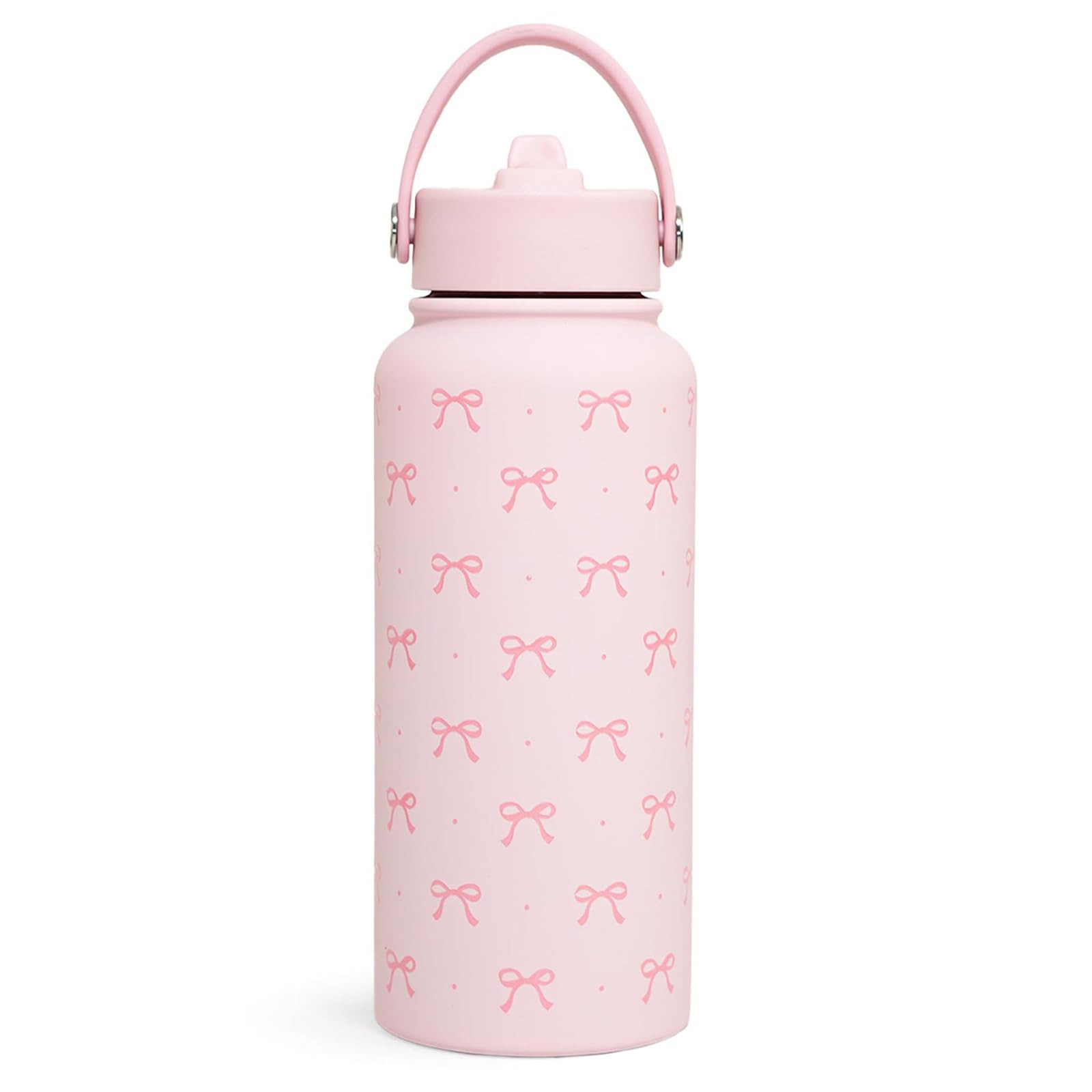 Nymora Pink Bow Water Bottle 1L (32oz) Insulated Water Bottle Stainless Steel Pink Girls Water Bo... | Amazon (UK)