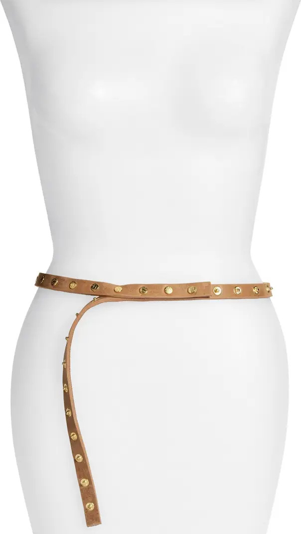 'Cala' Studded Skinny Leather Belt | Nordstrom