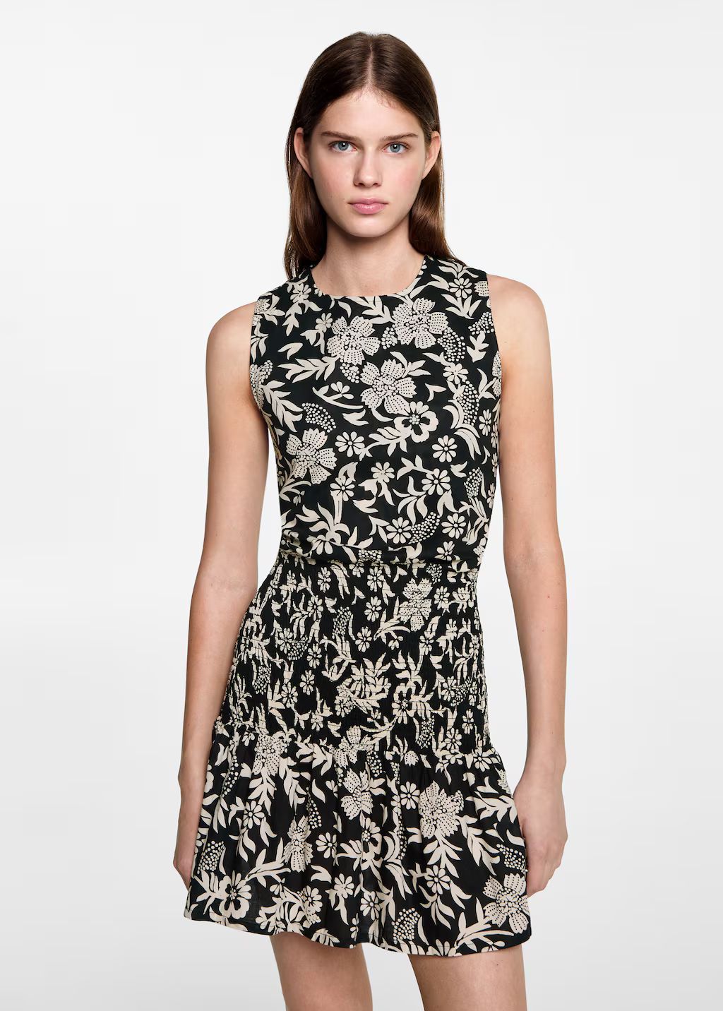 Ruched floral dress | Mango Canada