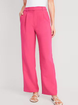 Extra High-Waisted Pleated Taylor Wide-Leg Trouser Suit Pants for Women | Old Navy (US)