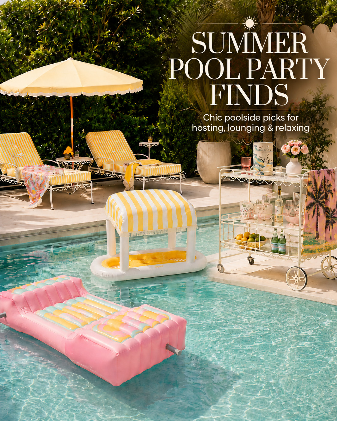 Pool party season is officially calling ☀️💦

I rounded up the cutest summer poolside finds for hosting, lounging, and making your backyard feel like a little resort moment. Think chic striped loungers, pretty towels, fun floats, and the perfect bar cart setup for snacks + drinks.

Tap to shop these summer pool party favorites! 🏖️✨

#LTKHome #LTKSeasonal #LTKFindsUnder50 #LTKTravel #LTKFamily #PoolParty #SummerFinds #BackyardVibes #OutdoorLiving #SummerHosting 

 #LTKSeasonal