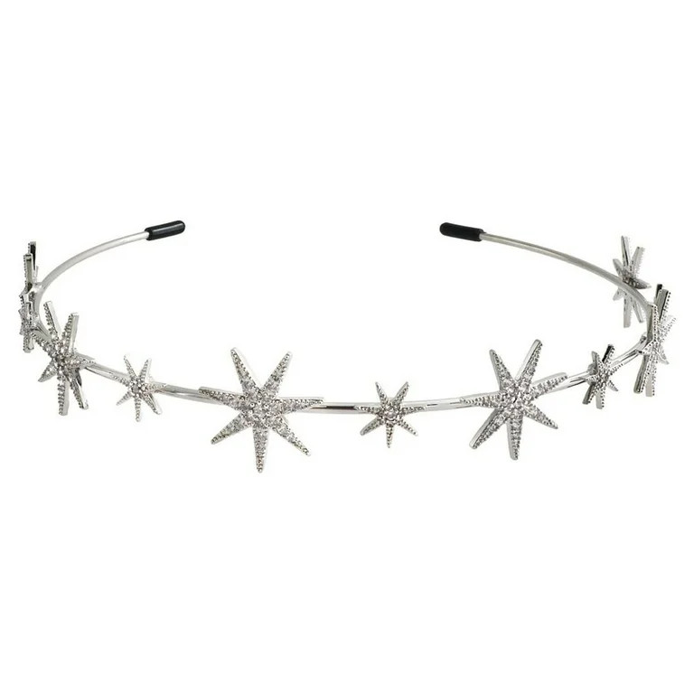 Believe By Brilliance Fine Silver Plate CZ Star Headband | Walmart (US)