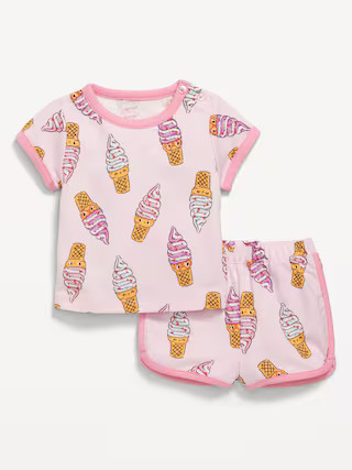 Printed French-Terry Ringer T-Shirt and Shorts Set for Baby | Old Navy | Old Navy (US)