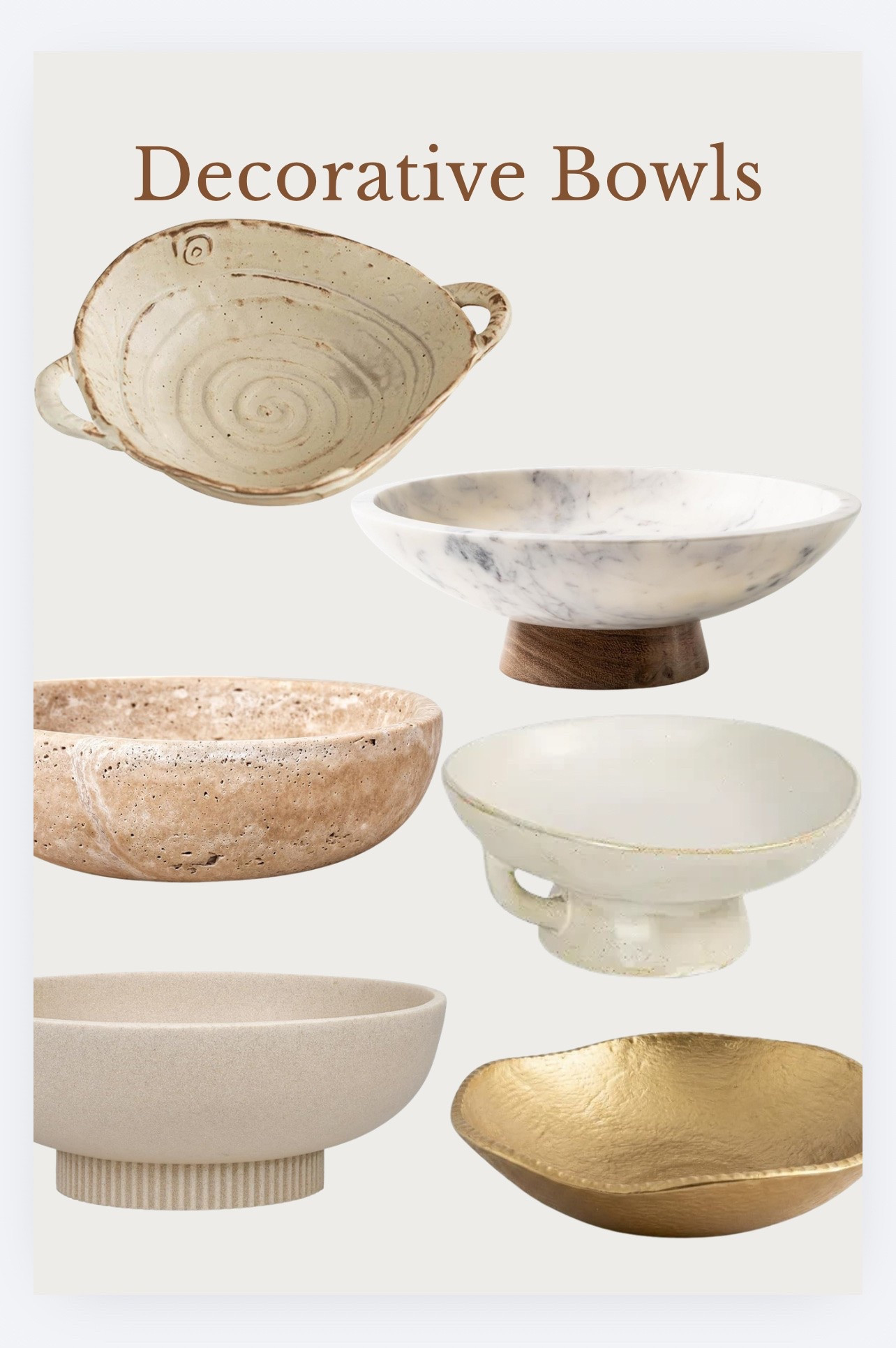 Just a collection of decorative bowls I think are absolutely beautiful. Some would make great fruit bowls, some are perfect for styling shelves or tables, and a few are pretty enough to stand on their own.

#LTKHome