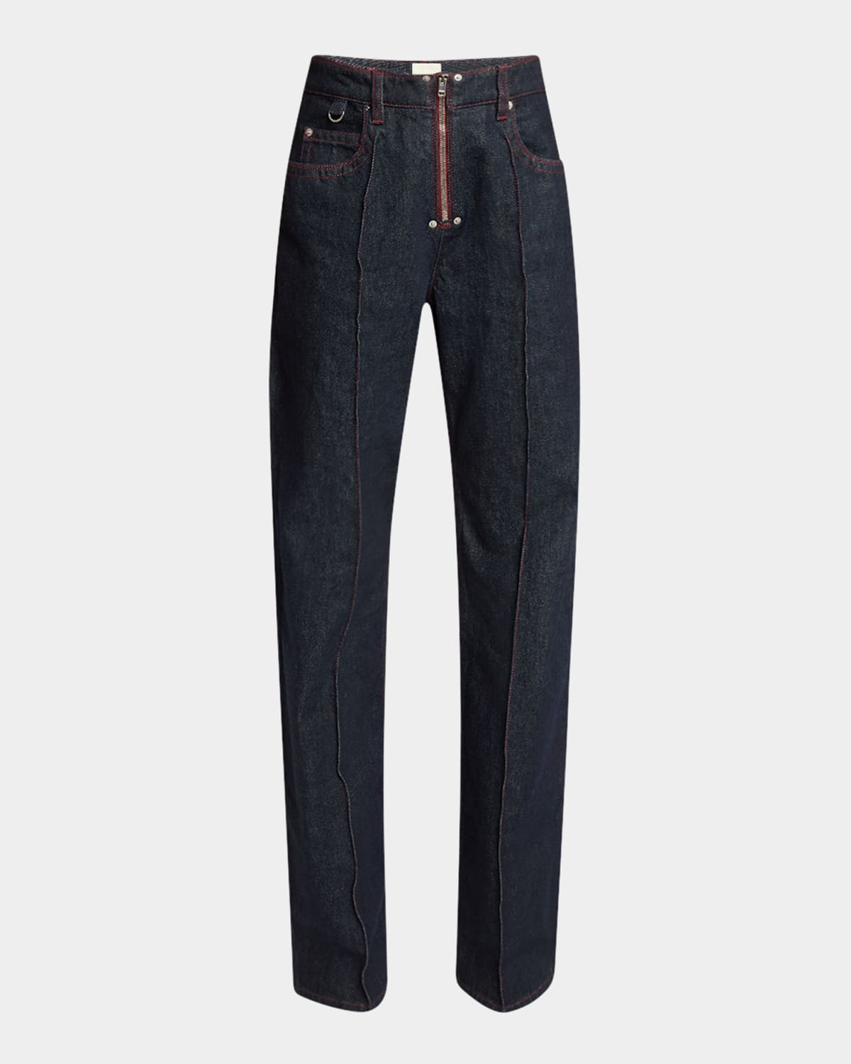 Stely Zipper Wide-Leg Denim Pants | Neiman Marcus