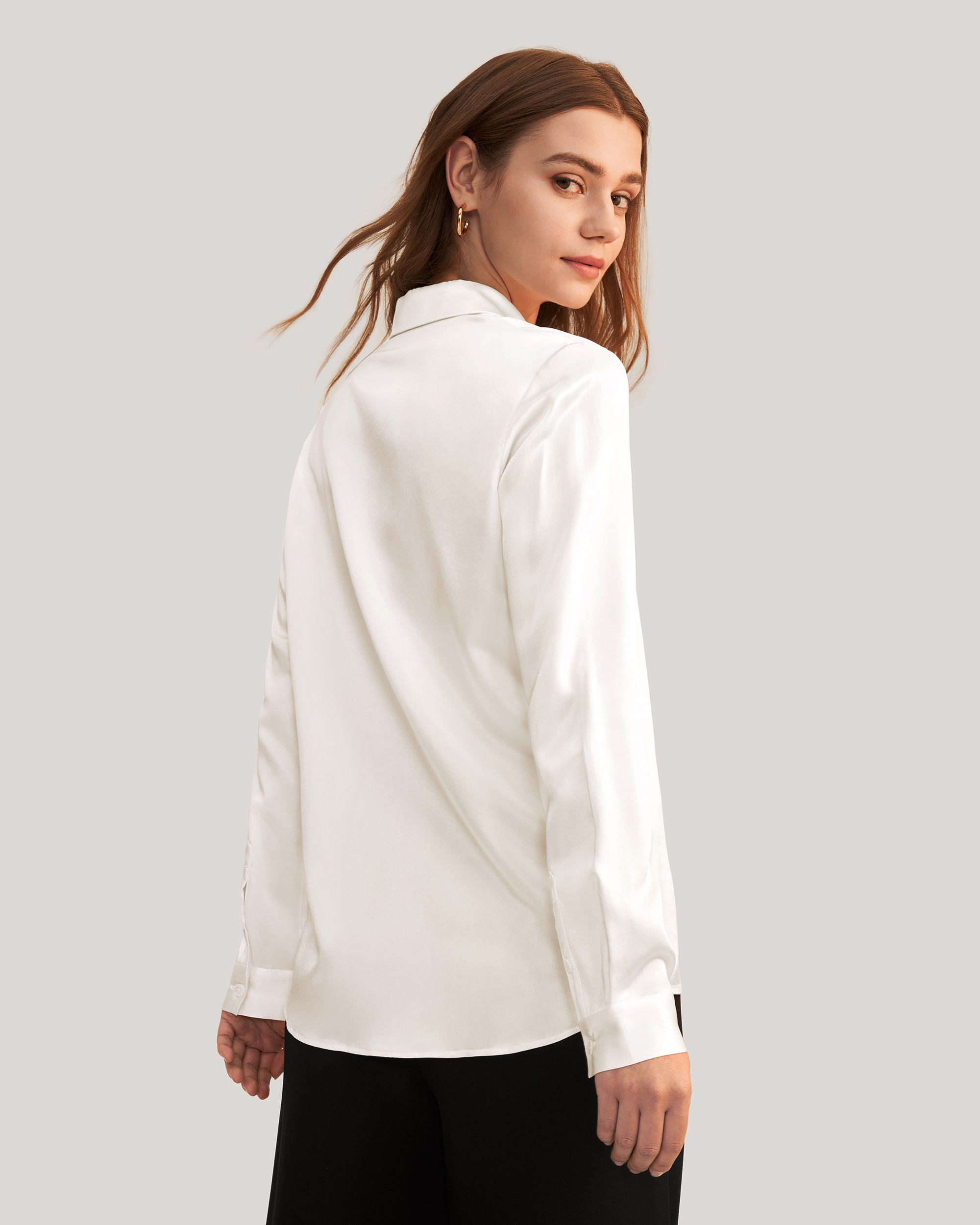 Basic Concealed Placket women Silk Shirt | LilySilk