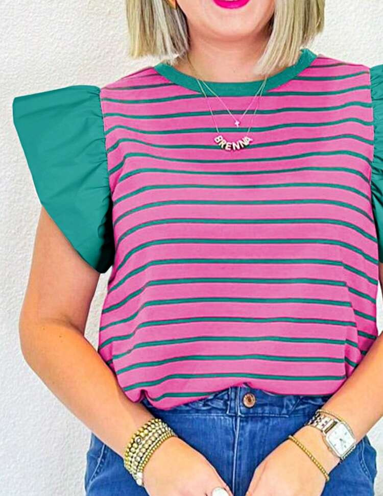 Boho Retro 90'S Vintage Cotton Drop Shoulder Over Size Stripe Red Orange Green Rainbow Sweat Shirt Top Pull Over Sweater | SHEIN
