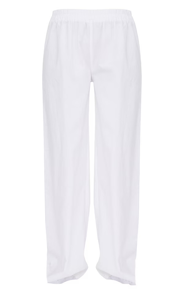 White Linen Bum Pocket Oversized Wide Leg Pants | Pretty Little Thing (Australia & New Zealand)