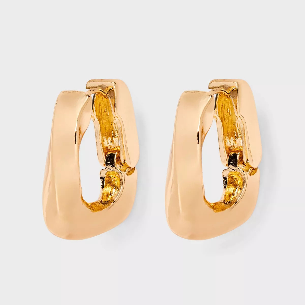 Twisted Rectangular Hoop Earrings - Universal Thread™ Gold | Target