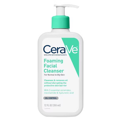 CeraVe Foaming Face Wash with Hyaluronic Acid and Niacinamide for Oily Skin - 12 fl oz | Target