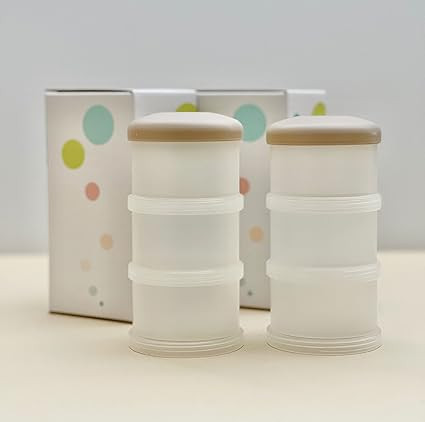 LITTOES Baby Food Pots 3oz 2.5" round translucent stackable baby snack to go containers Beige Cov... | Amazon (US)