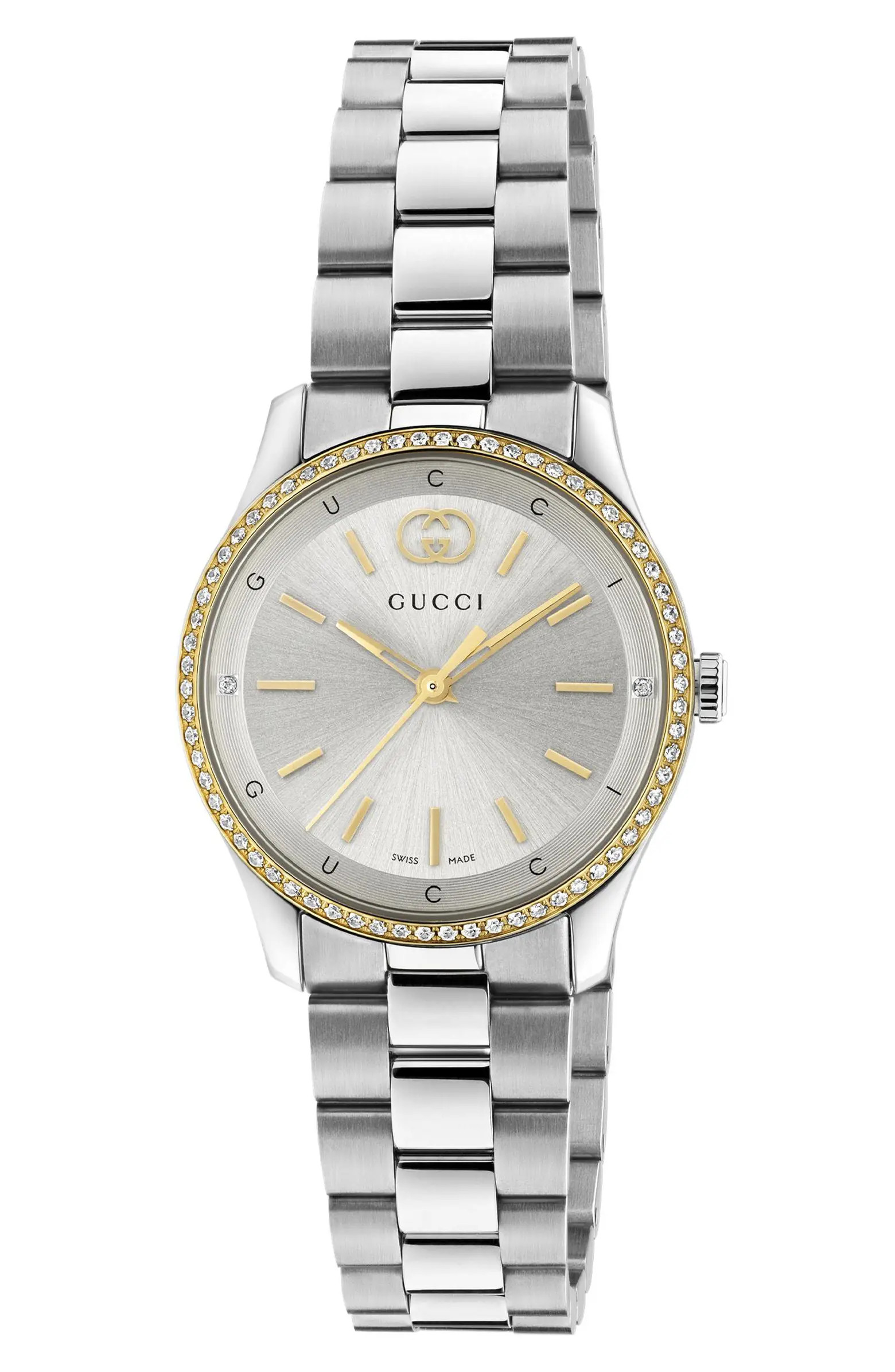 Gucci G-Timeless Diamond Bezel Slim Bracelet Watch, 29mm | Nordstrom | Nordstrom