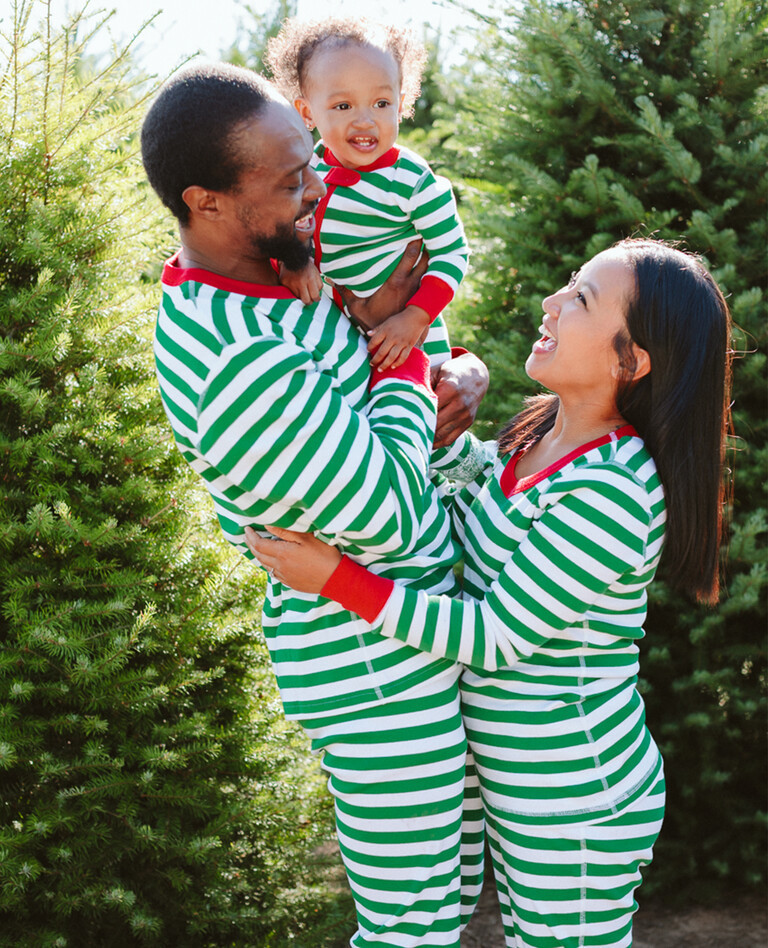 Holiday Green Stripe Matching Family Pajamas | Hanna Andersson