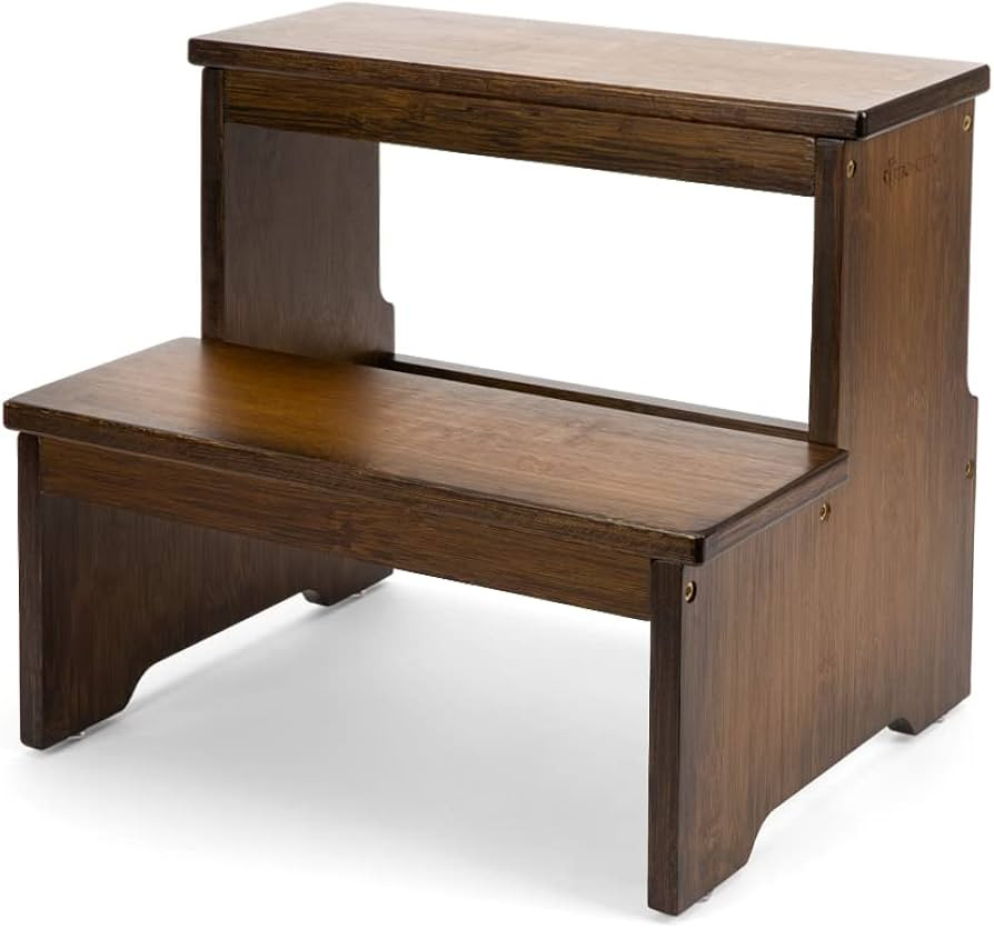 StrongTek Bamboo Two Step Stool for Adults and Kids, Bed Stepstool with Anti-Slip Bottom, Heavy D... | Amazon (US)