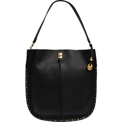 Rebecca Minkoff Slim Darren Stud & Tiger's Eye Embellished Hobo Bag in Black at Nordstrom | Nordstrom