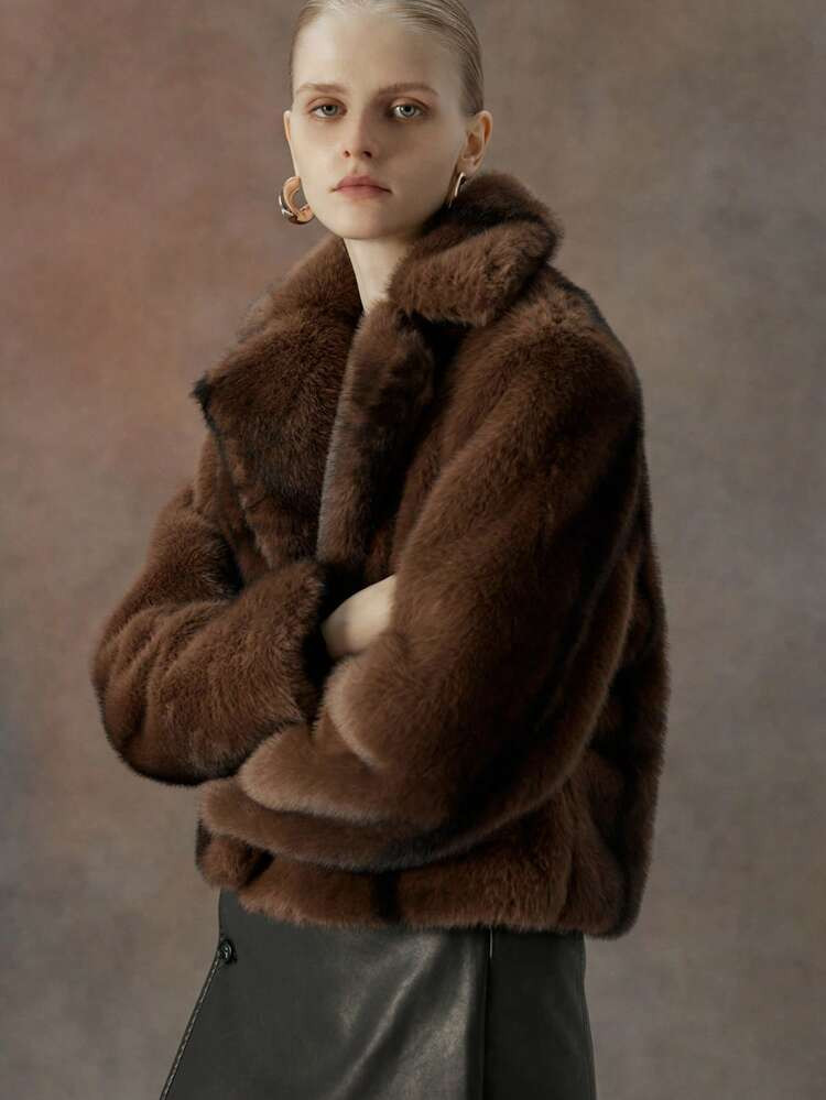 Giolshon Women's Fall And Winter Faux Fur Elegant Coat Comfortable Dating Fashion Commuter Coat | SHEIN