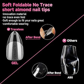 UNA GELLA Short Almond Nail Tips, 312pcs Short Almond Gel Nail Tips Half Matte Press On Nails Cle... | Amazon (US)
