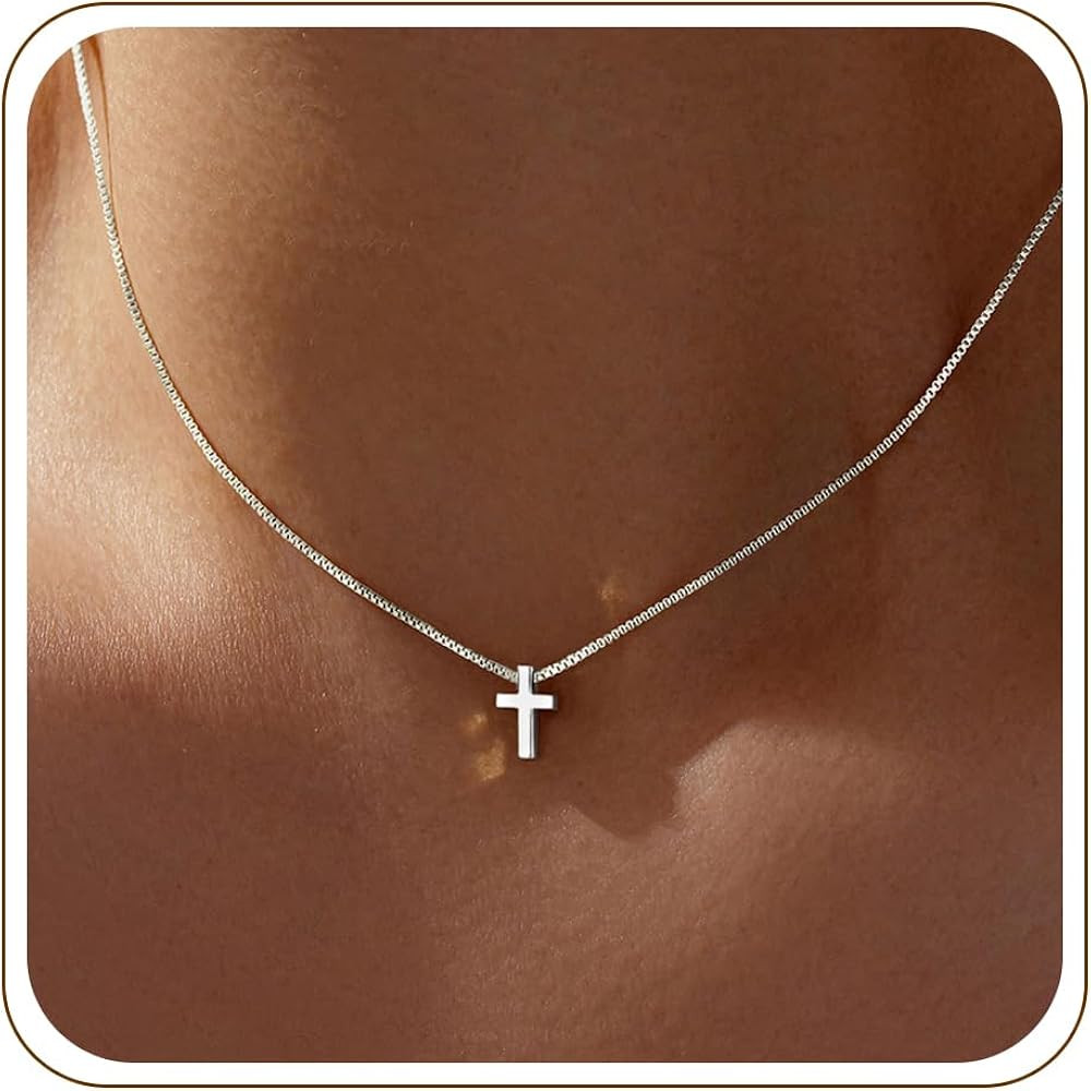 Graduation Gift for Her 2026 Cross Necklace for Women Teen Girls, Dainty 14K Gold Silver Plated C... | Amazon (US)