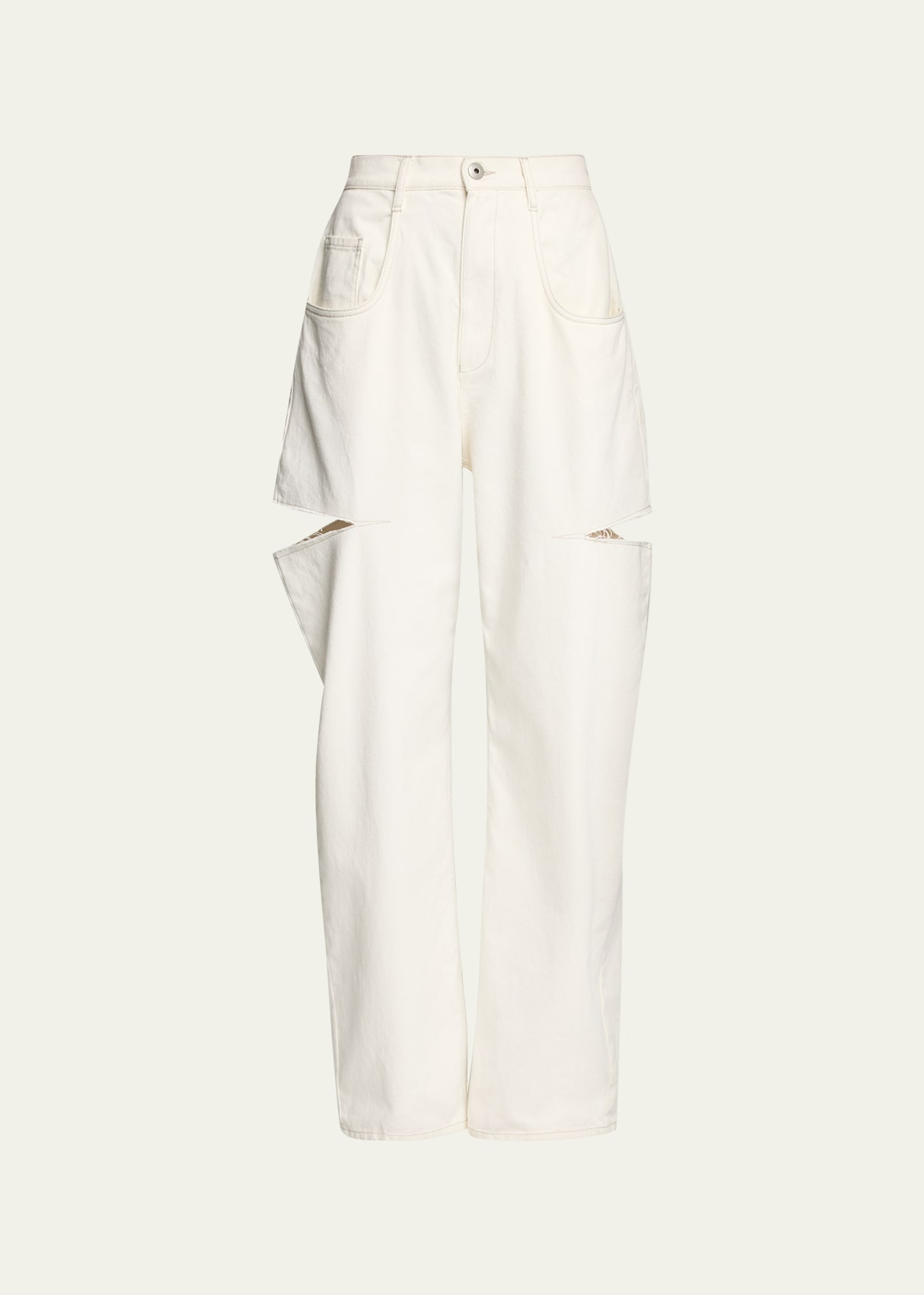 Maison Margiela Wide-Leg Denim Pants with Slash Details | Bergdorf Goodman