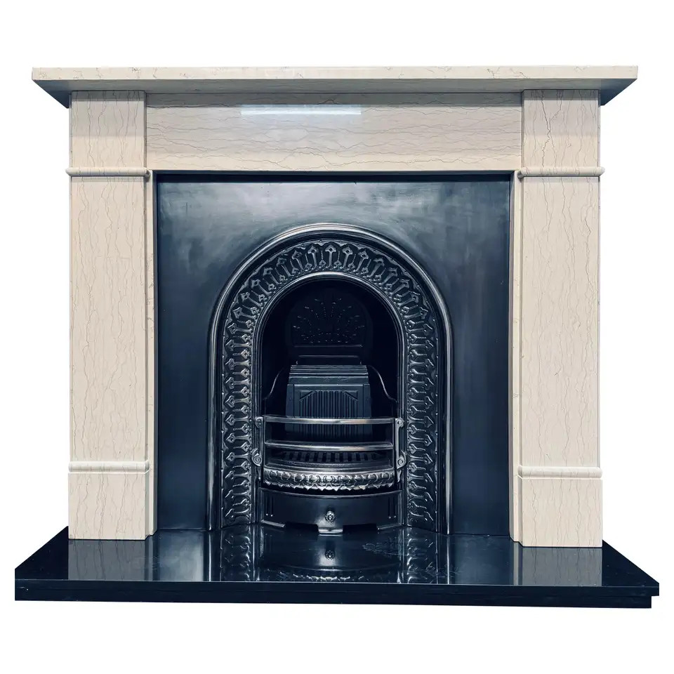 Late 19th Century Victorian Manner Veined Marble Fireplace Surround. | 1stDibs