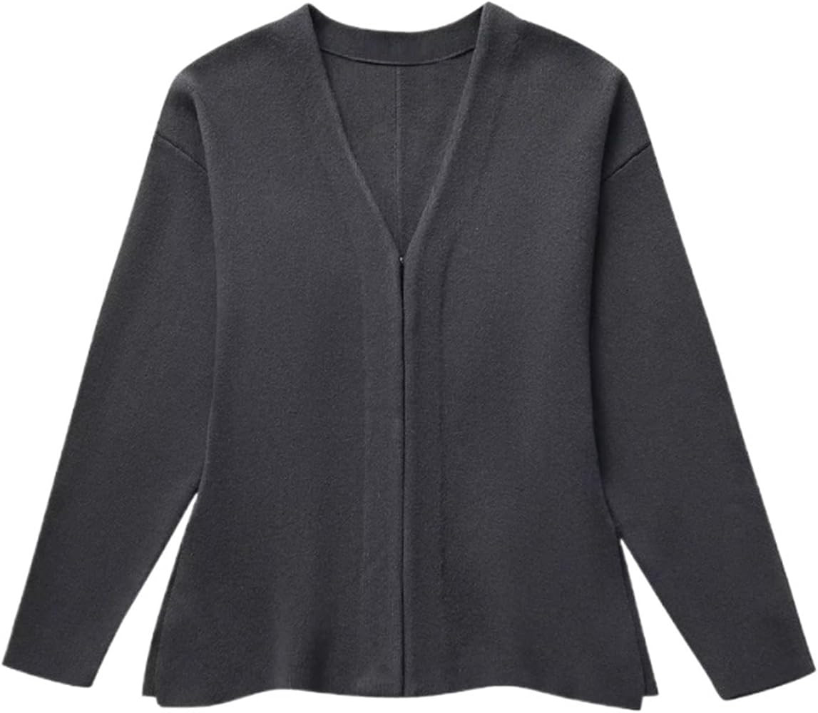 Women V-neck Single Breasted Knitted Sweater Female Long Sleeved Pullover Casual Loose Tops | Amazon (US)