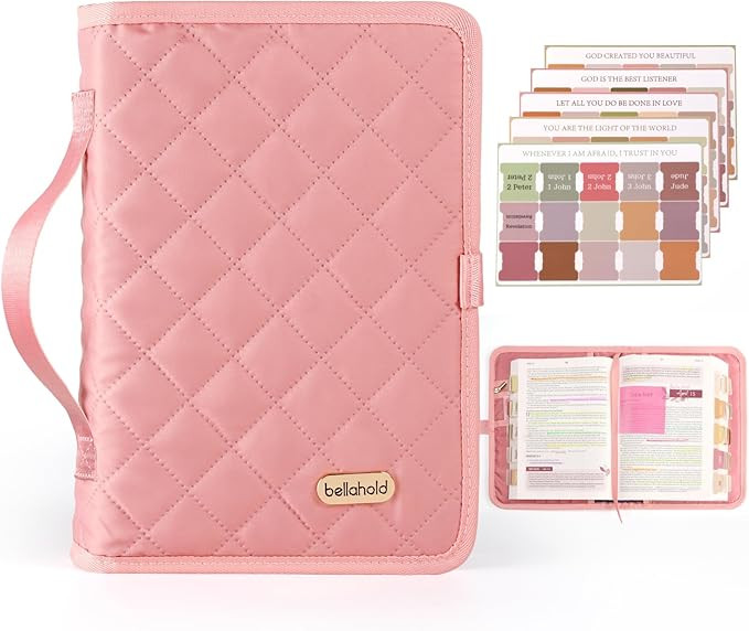 Adjustable Bible Cover with 75 Bible Tabs - Bible Cover Case for Women，Waterproof, Washable Qui... | Amazon (US)