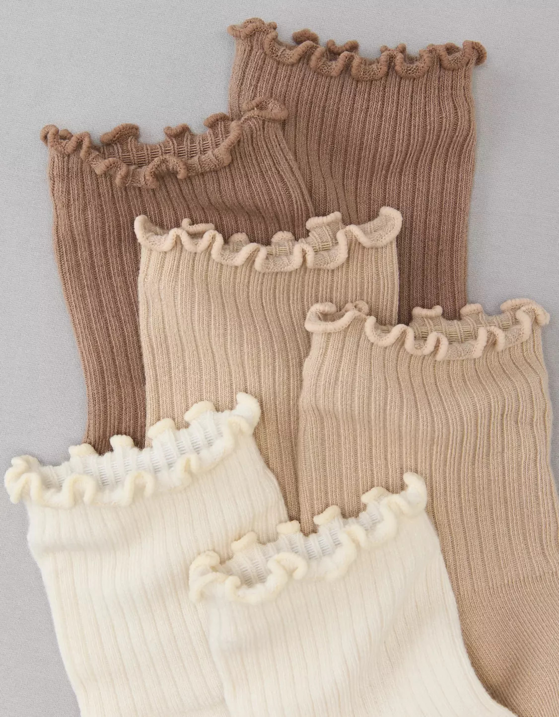 AE Ruffle Trim Boyfriend Socks 3-Pack | American Eagle Outfitters (US & CA)